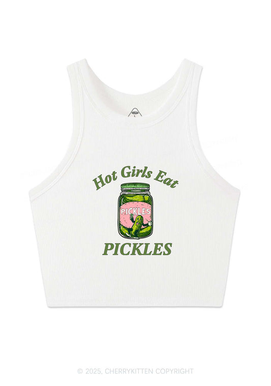 Hot Girls Eat Pickles Y2K Crop Tank Top Cherrykitten