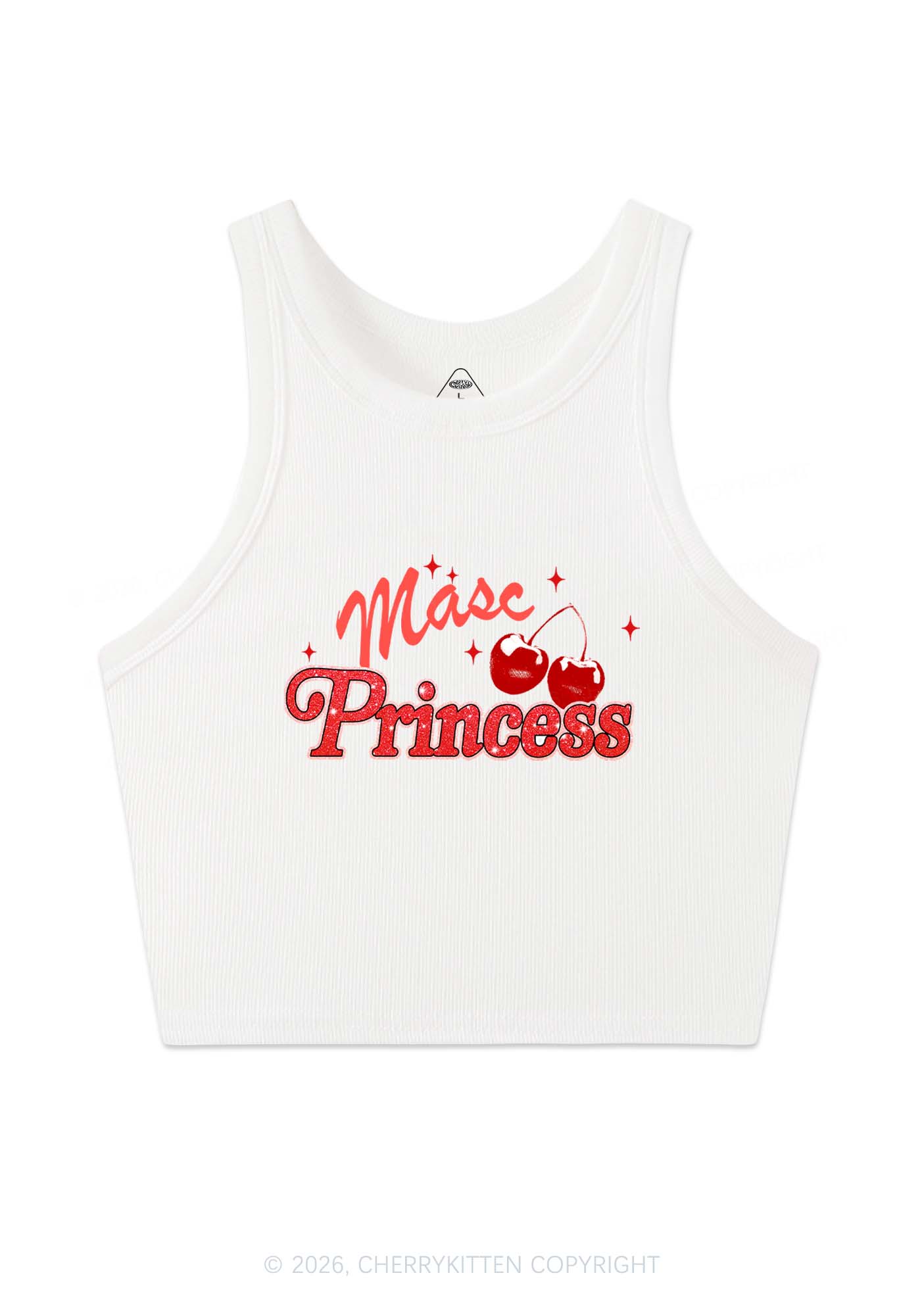 Masc Princess Cherry Pride Y2K Crop Tank Top Cherrykitten