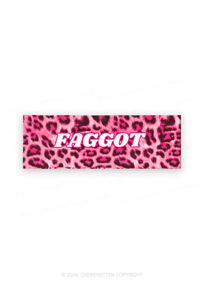 Pink Leopard Faggot Pride Y2K Print Headband Cherrykitten