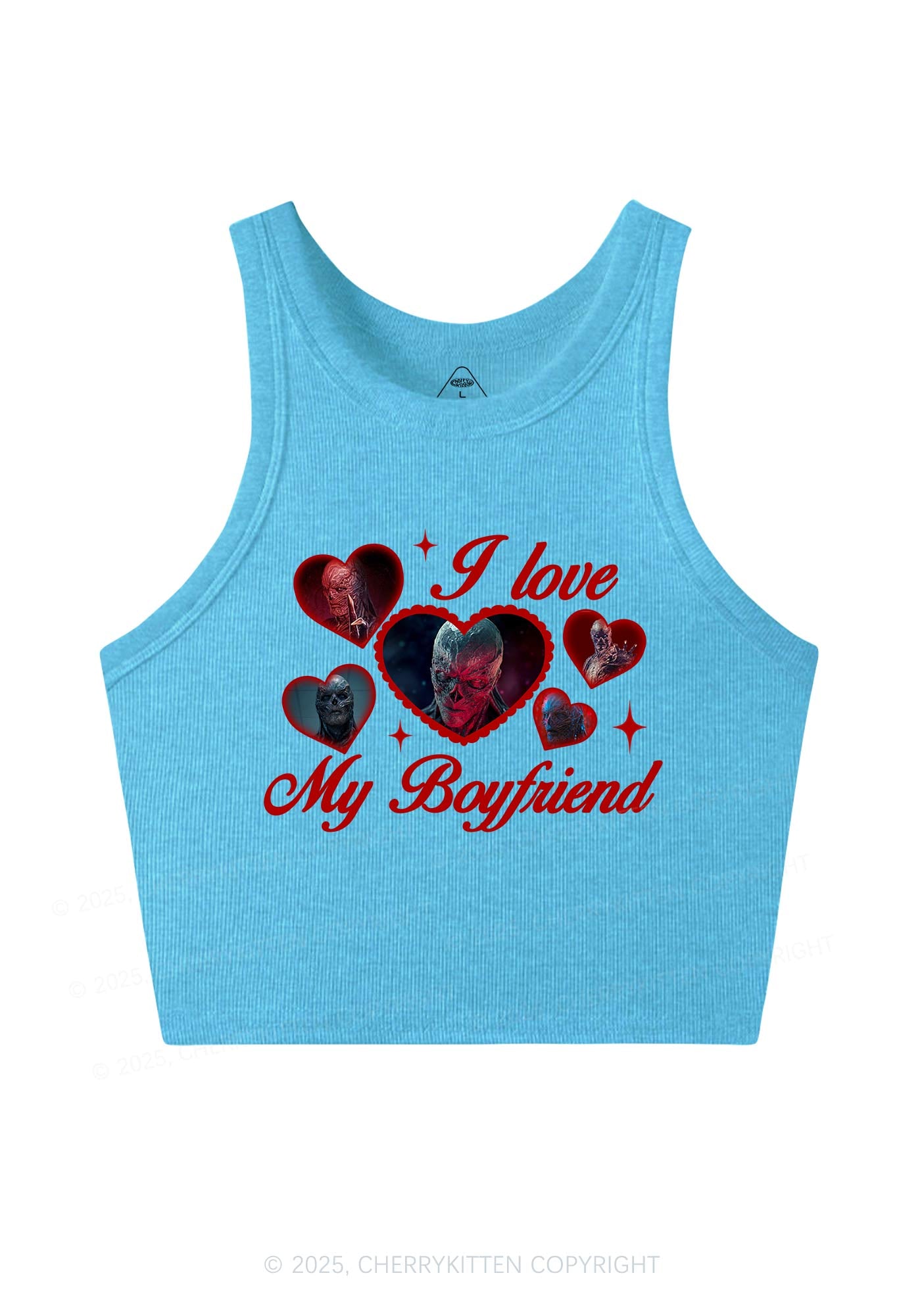 I Love My Boyfriend VN Y2K Crop Tank Top Cherrykitten