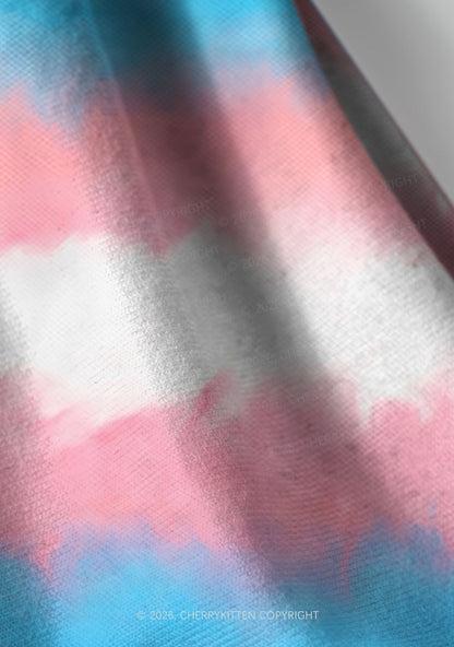 Transgender Flag Pride Y2K Print Headband Cherrykitten