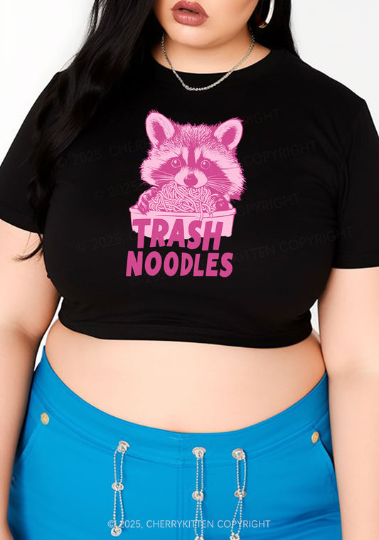 Curvy Raccoon Trash Noodles Y2K Baby Tee Cherrykitten