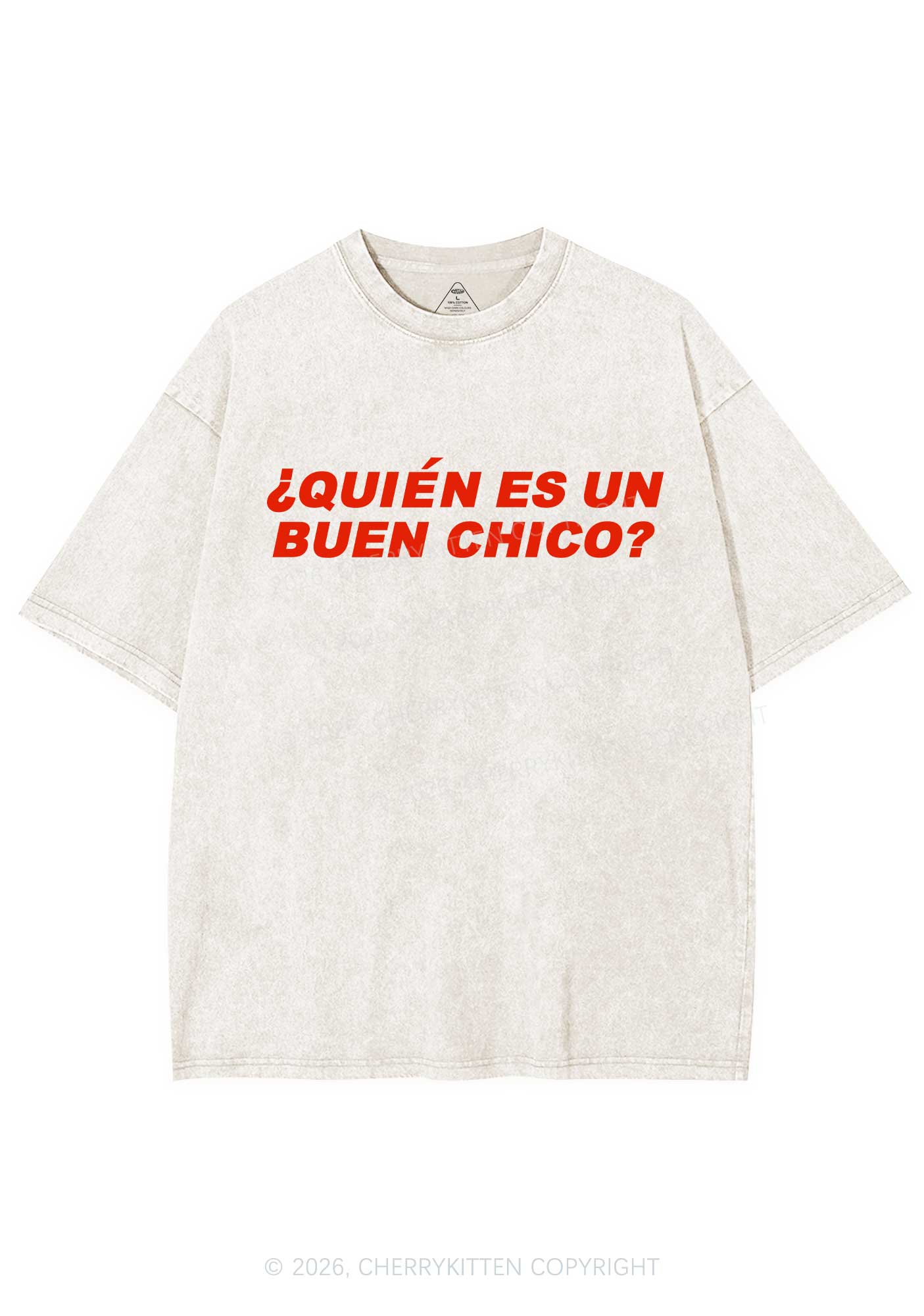 Quien Es Un Buen Chico Y2K Shirts Washed Tee Cherrykitten
