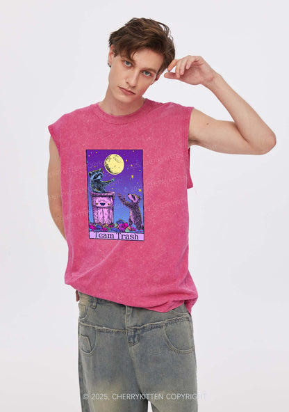 Team Trash Y2K Washed Tank Cherrykitten