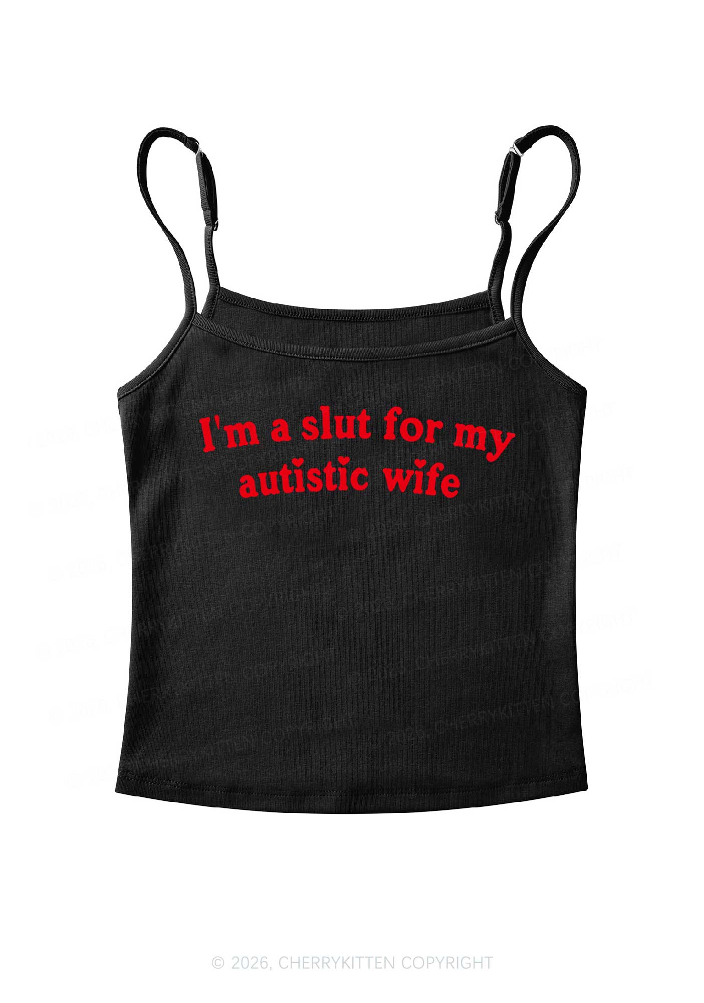 Slxt For My Autistic Wife Y2K Spaghetti Strap Cami Cherrykitten