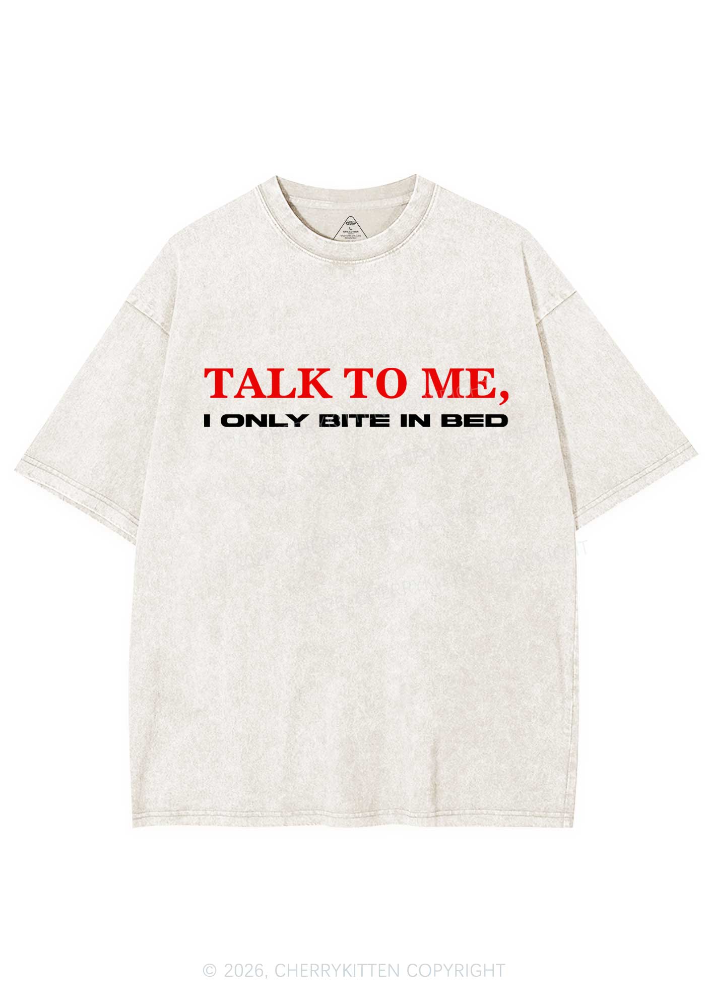 I Only Bite In Bed Y2K Shirts Washed Tee Cherrykitten