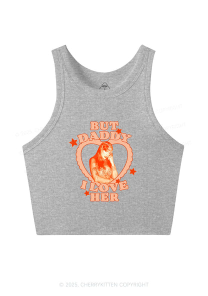 Daddy Love Heart TS Y2K Crop Tank Top Cherrykitten