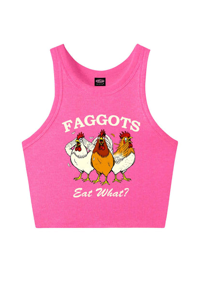 Faggots Eat What Pride Y2K Crop Tank Top Cherrykitten