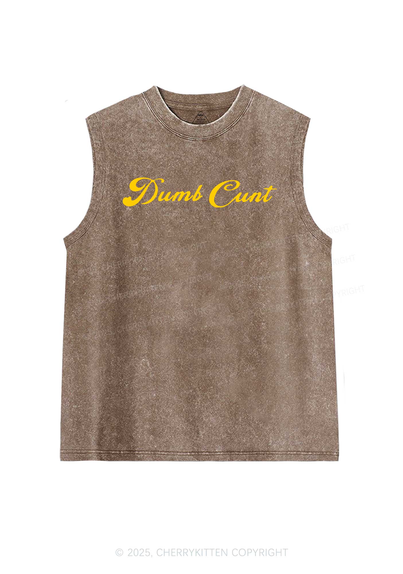 Dumb Cxxt Y2K Washed Muscle Tank Cherrykitten