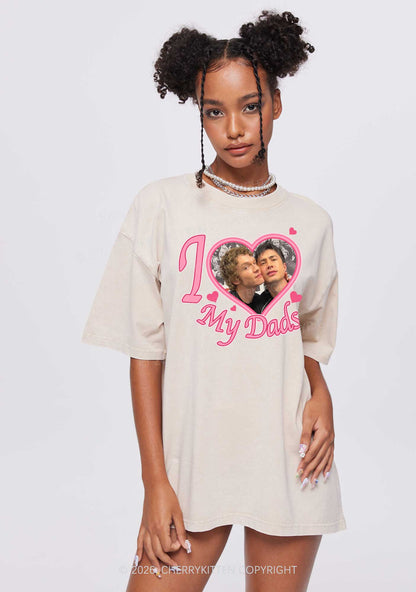 I Love My Dads HR Y2K Shirts Washed Tee Cherrykitten