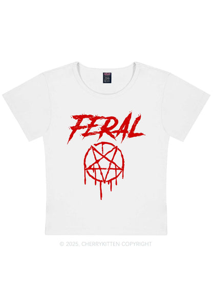Halloween Feral Y2K Baby Tee Cherrykitten