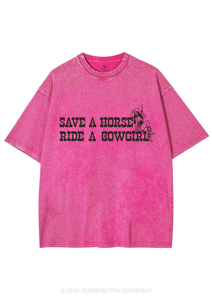 Ride Western Cowgirl Y2K Shirts Washed Tee Cherrykitten
