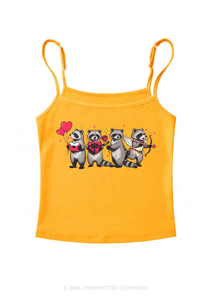 Raccoon Cupids Valentine's Day Y2K Spaghetti Strap Cami Cherrykitten