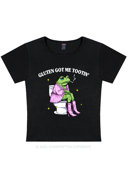Gluten Got Me Tootin Y2K Baby Tee Cherrykitten