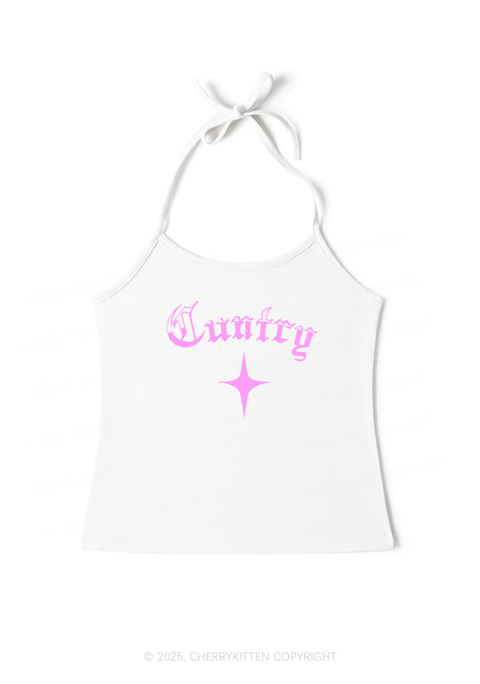 Cuntry Y2K Halter Neck Cami Cherrykitten