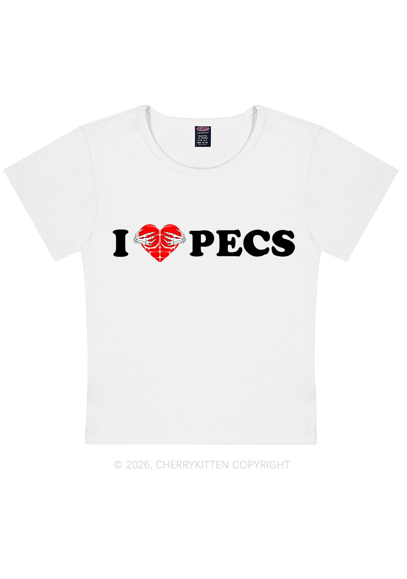 I Love Pecs Y2K Baby Tee Cherrykitten