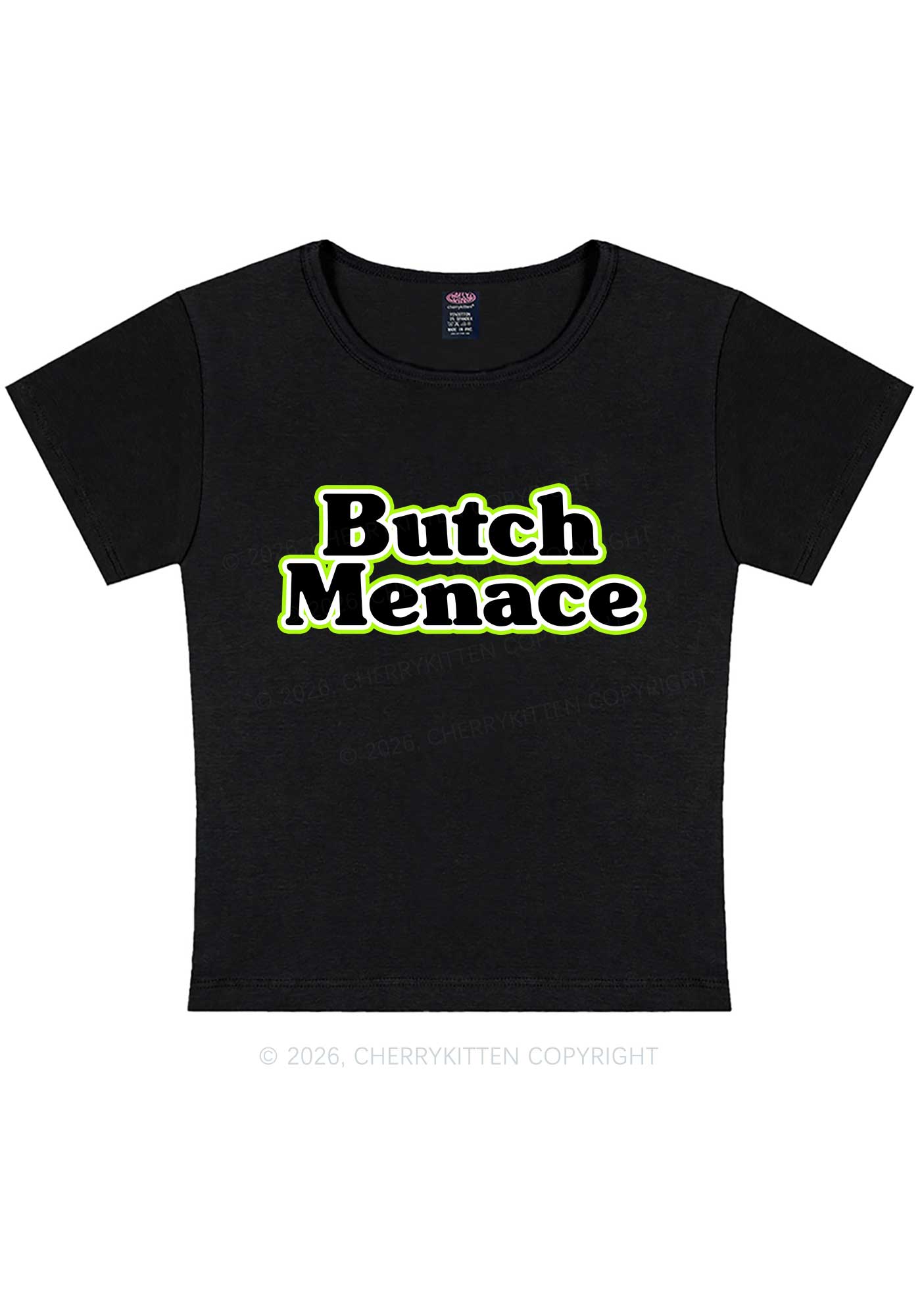 Butch Menace Pride Y2K Baby Tee Cherrykitten