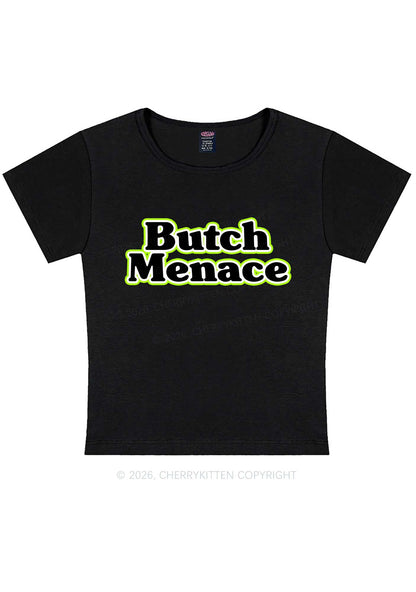 Butch Menace Pride Y2K Baby Tee Cherrykitten
