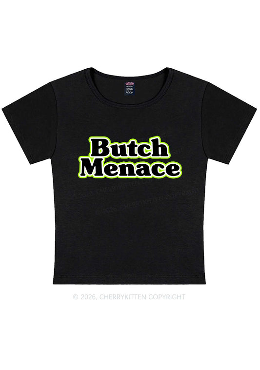 Butch Menace Pride Y2K Baby Tee Cherrykitten