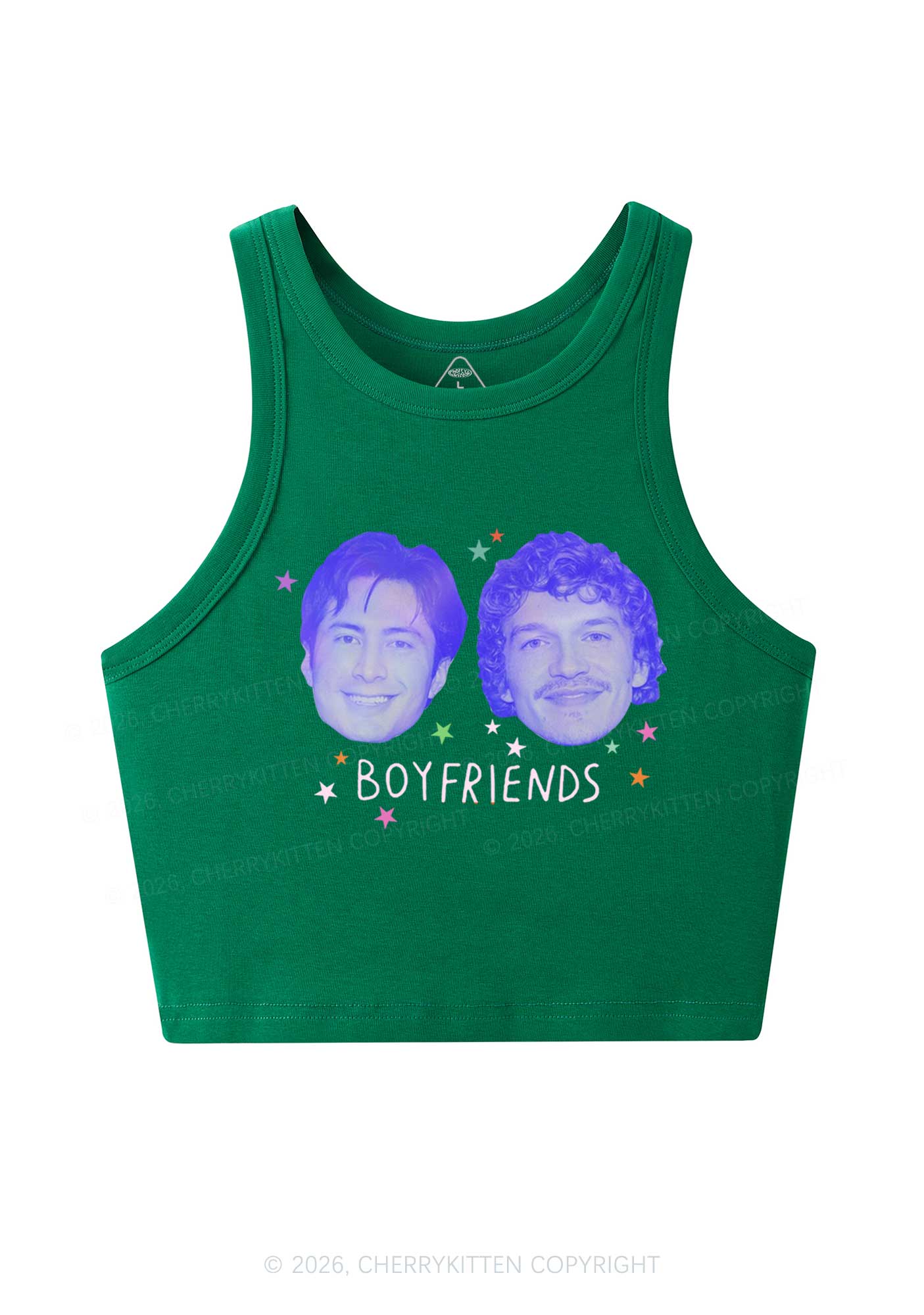 Neon Boyfriends Photo HR Y2K Crop Tank Top Cherrykitten