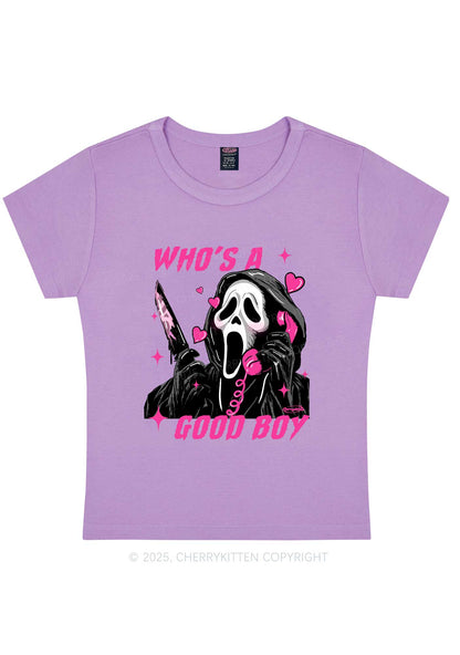 Halloween Ghost Good Boy Y2K Baby Tee Cherrykitten