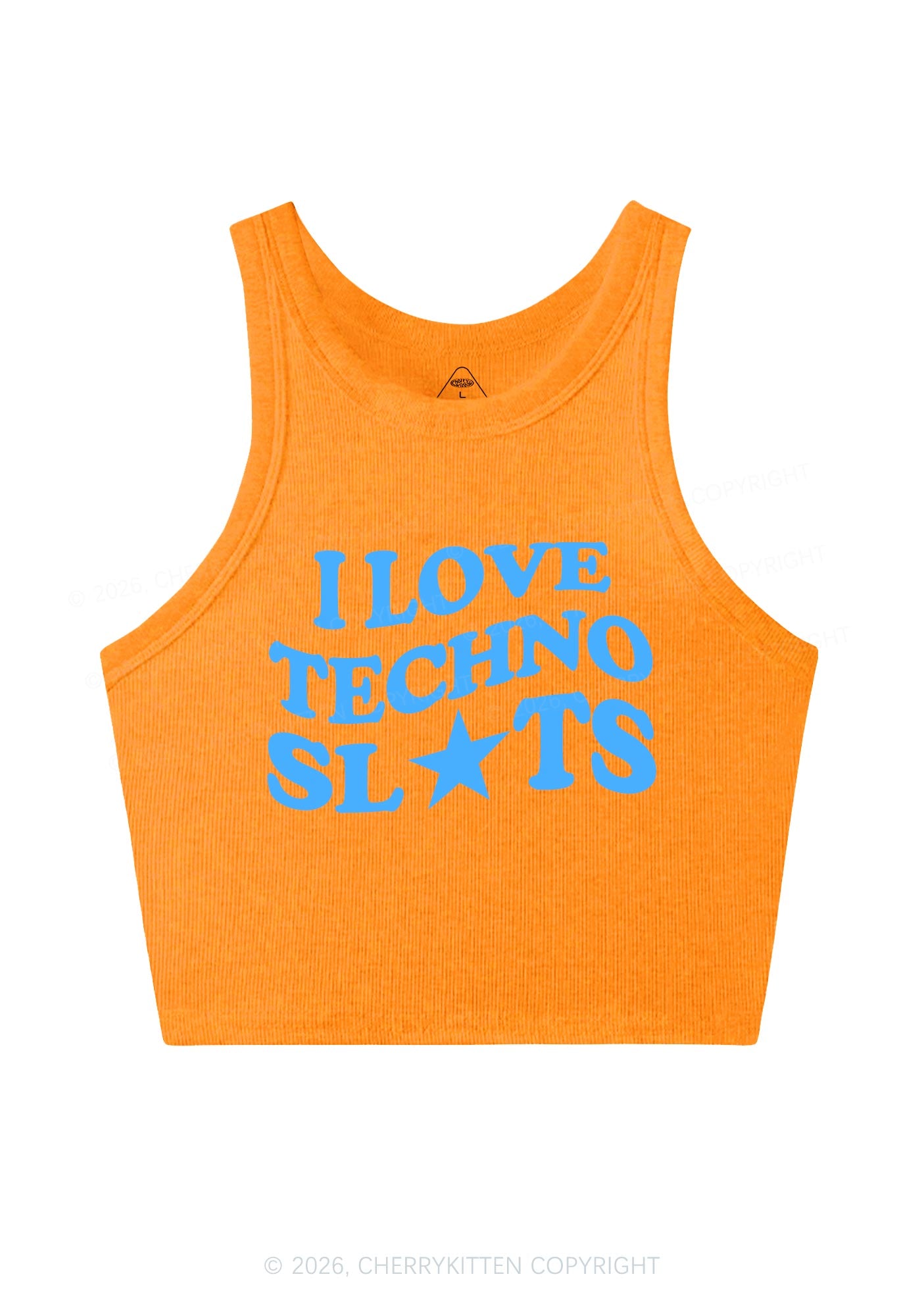 I Love Techno Slxts Y2K Crop Tank Top Cherrykitten