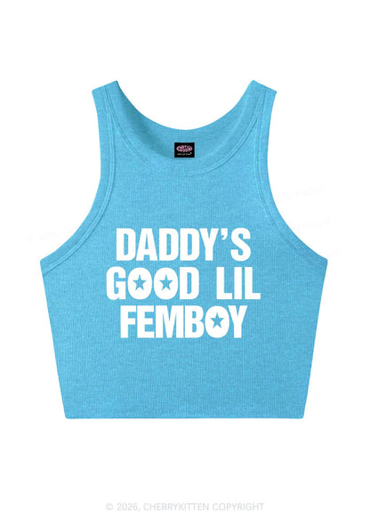 Daddys Good Lil Femboy Pride Y2K Crop Tank Top Cherrykitten