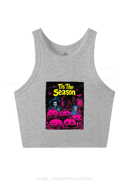 Halloween Tis The Season Skull Y2K Crop Tank Top Cherrykitten