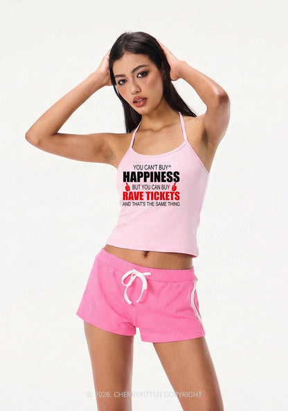 Happiness Rave Tickets Y2K Halter Neck Cami Cherrykitten