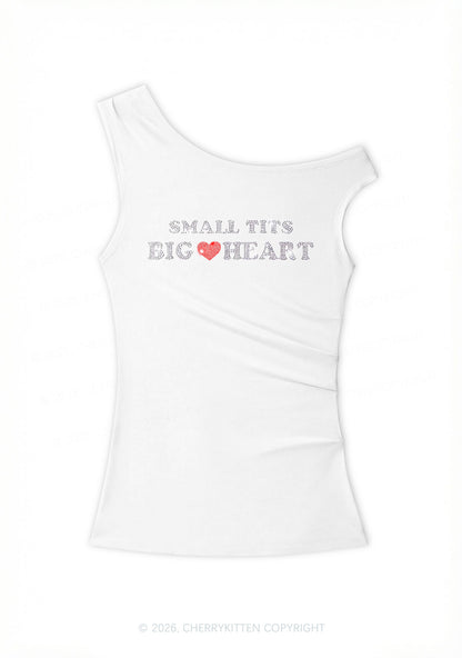 Rhinestone Big Heart Y2K Off Shoulder Tank Top Cherrykitten