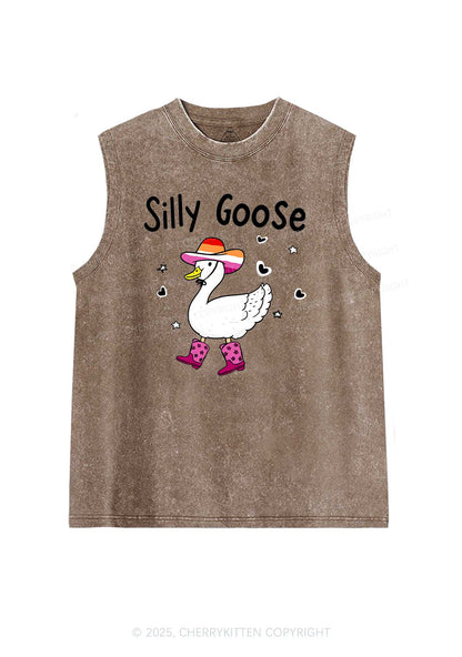 Silly Goose Lesbian Pride Y2K Washed Muscle Tank Cherrykitten