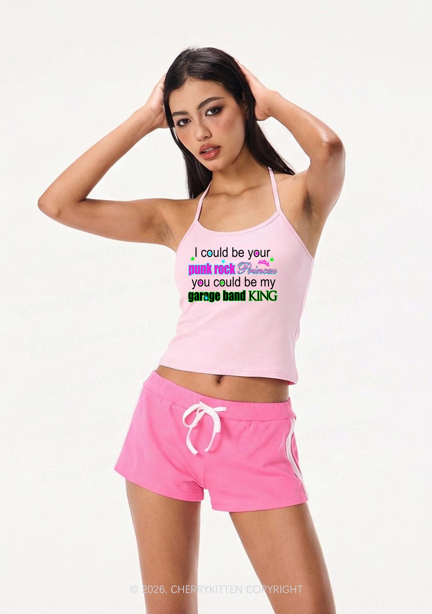 Punk Rock Princess Y2K Halter Neck Cami Cherrykitten