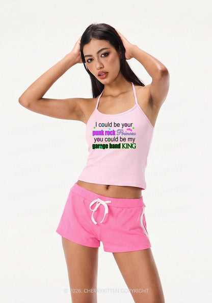 Punk Rock Princess Y2K Halter Neck Cami Cherrykitten