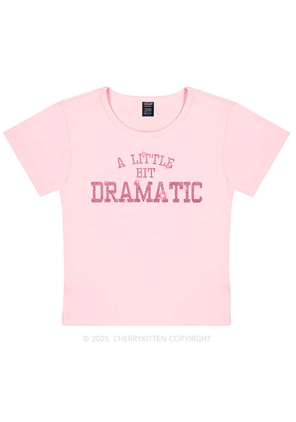 Rhinestone A Little Bit Dramatic Y2K Baby Tee Cherrykitten