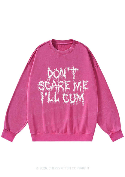 Halloween Dont Scare Me Cum Y2K Washed Sweatshirts Cherrykitten