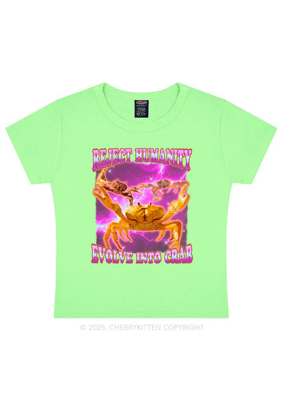 Reject Humanity Crab Y2K Baby Tee Cherrykitten