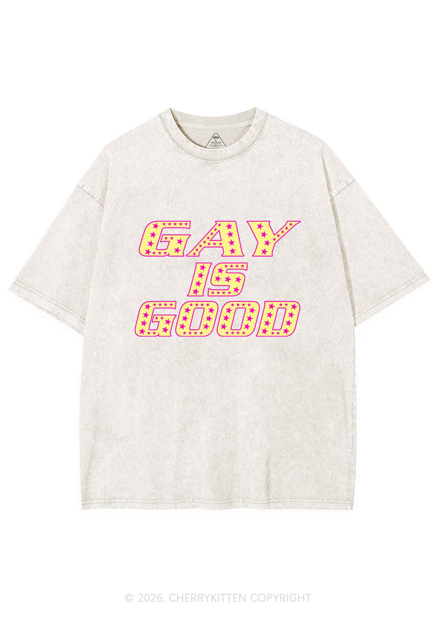 Gay Is Good Pride Y2K Shirts Washed Tee Cherrykitten