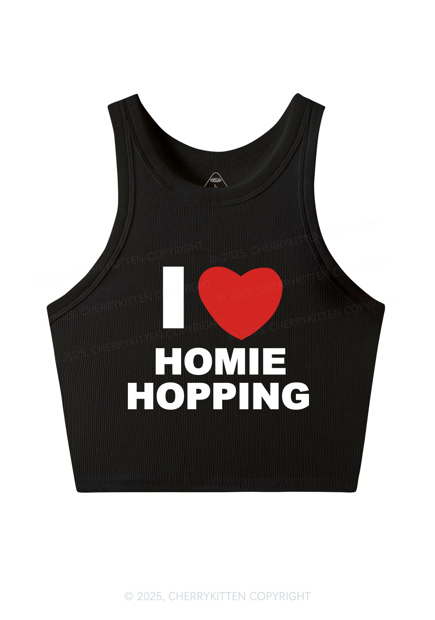 I Love Homie Hopping Y2K Crop Tank Top Cherrykitten