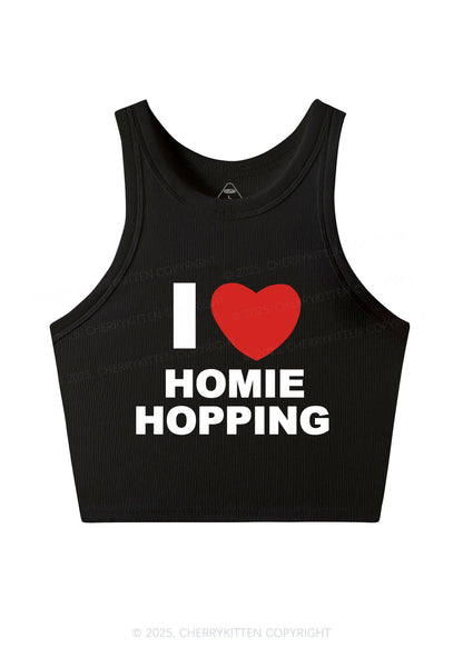 I Love Homie Hopping Y2K Crop Tank Top Cherrykitten