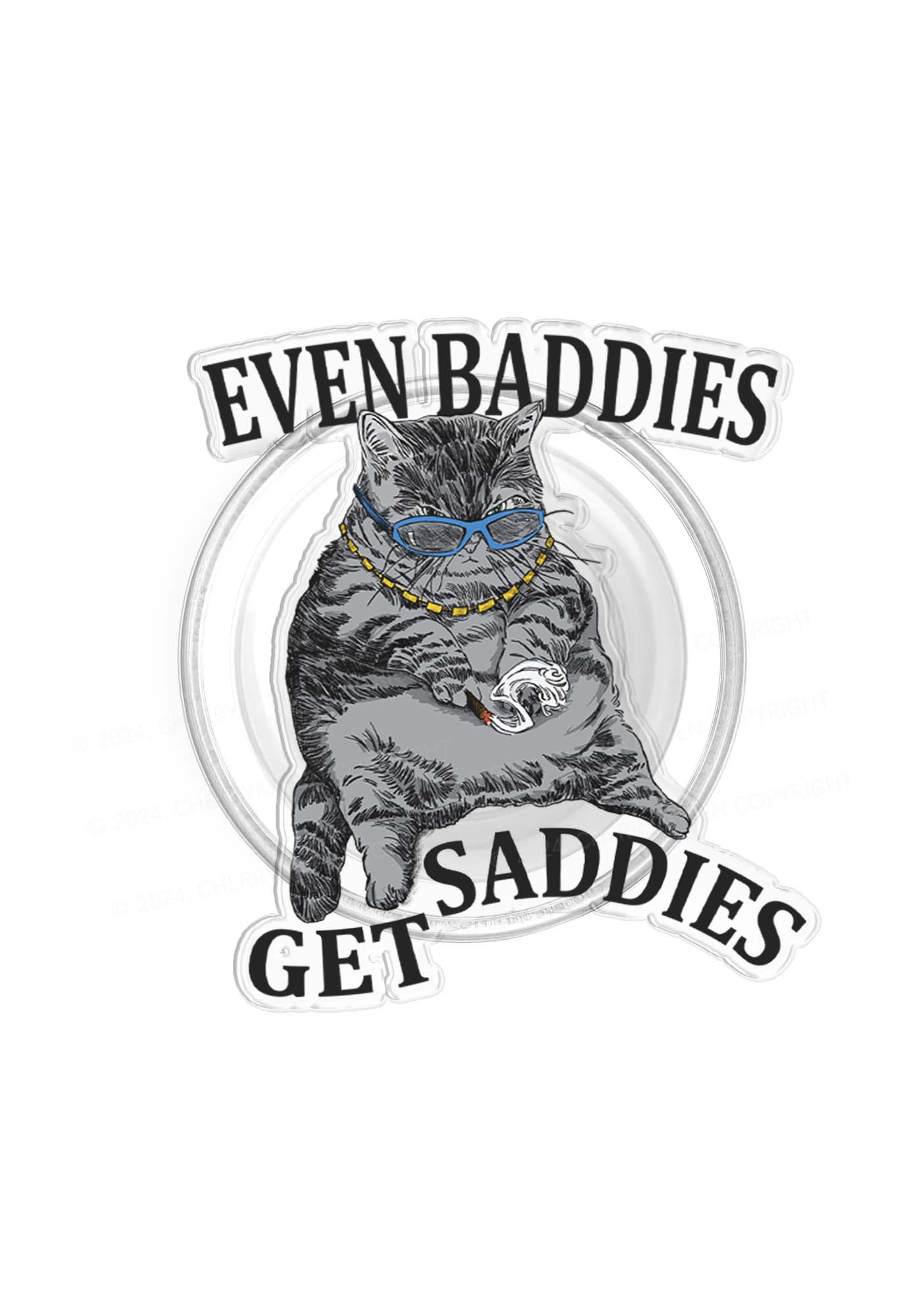 Even Baddies Get Saddies Y2K Magnetic Phone Grip Holder Cherrykitten