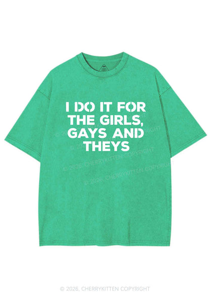Girls Gays Theys Pride Y2K Shirts Washed Tee Cherrykitten