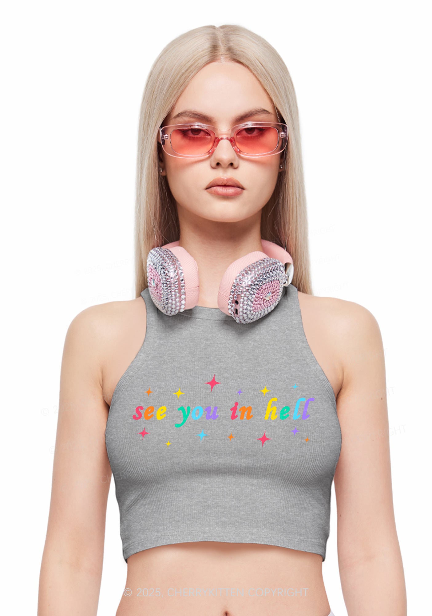 See You In Hell Pride Y2K Crop Tank Top Cherrykitten