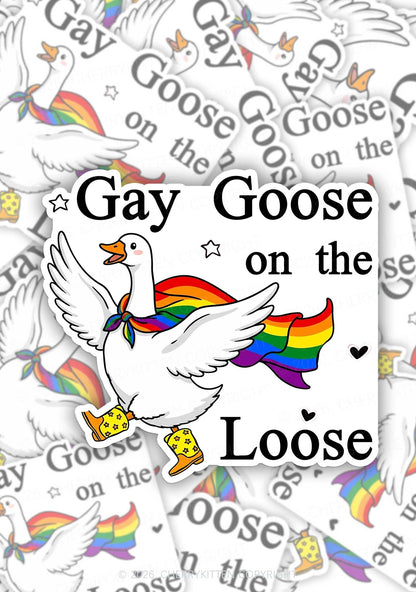 Gay Goose On The Loose Pride 1pc Y2K Sticker Cherrykitten