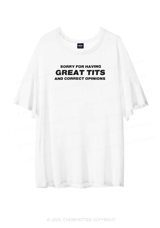 Sorry For Having Correct Opinions Y2K Sheer Boyfriend Tee Cherrykitten
