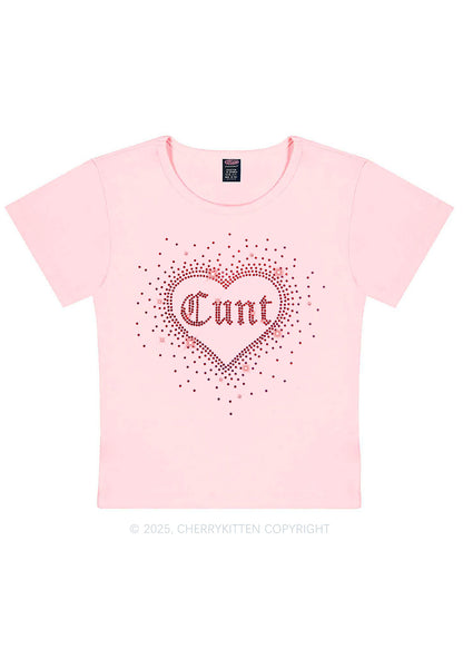 Rhinestone Love Cxxt Y2K Baby Tee Cherrykitten