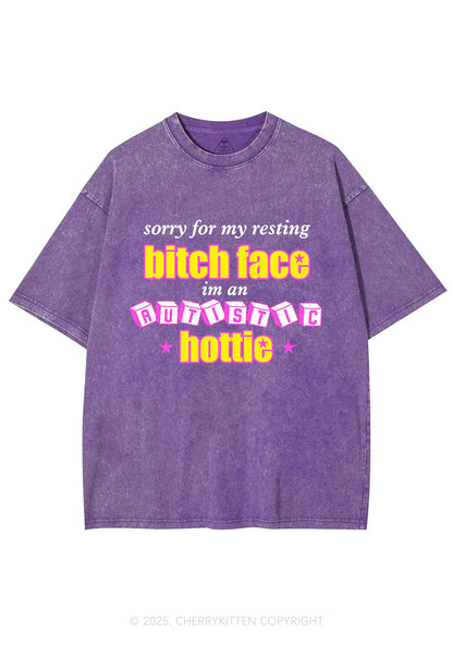 Autistic Hottie Y2K Shirts Washed Tee Cherrykitten