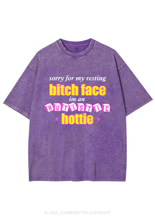 Autistic Hottie Y2K Shirts Washed Tee Cherrykitten