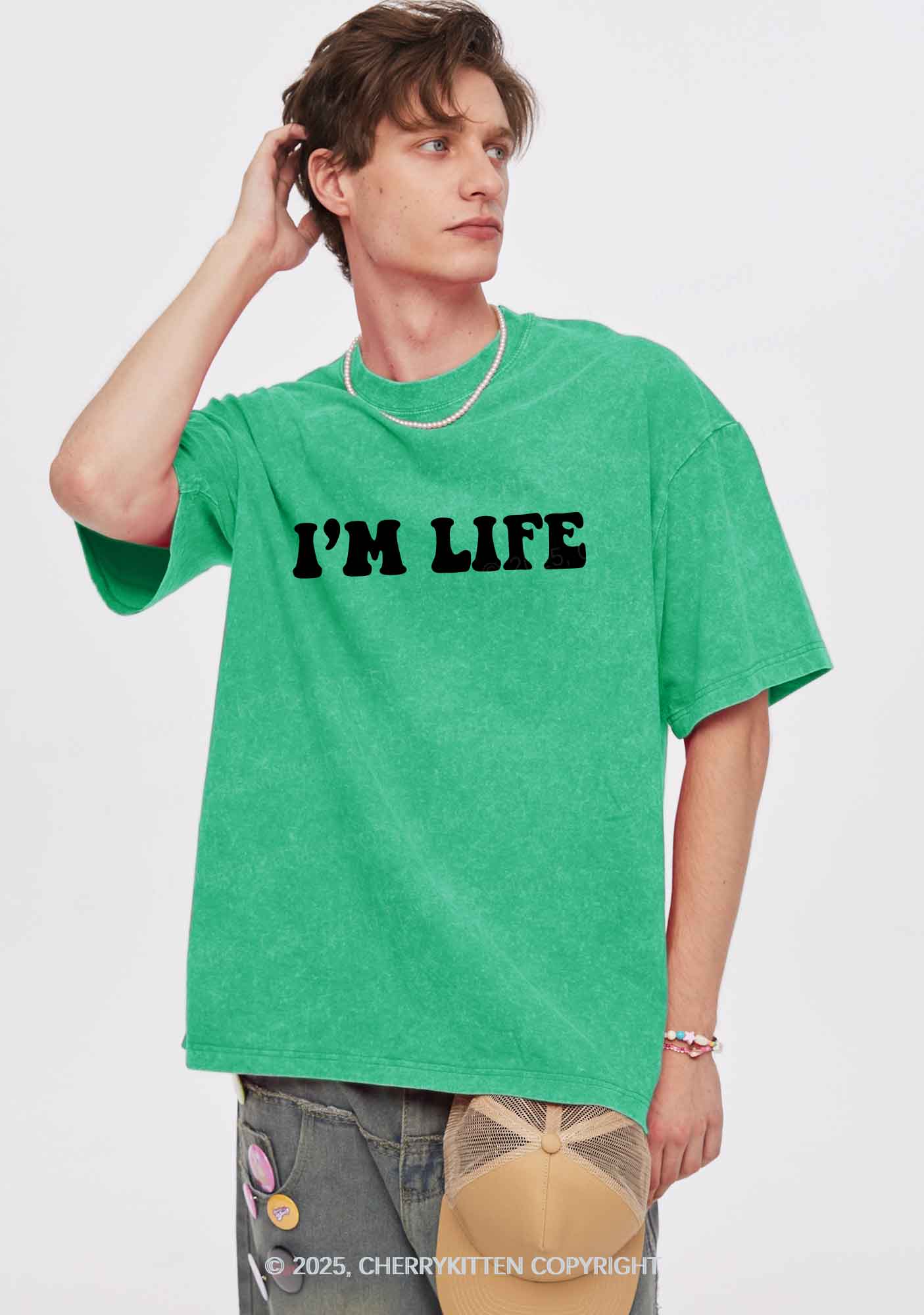 I Make Life Hard Y2K Valentine's Day Washed Tee Cherrykitten
