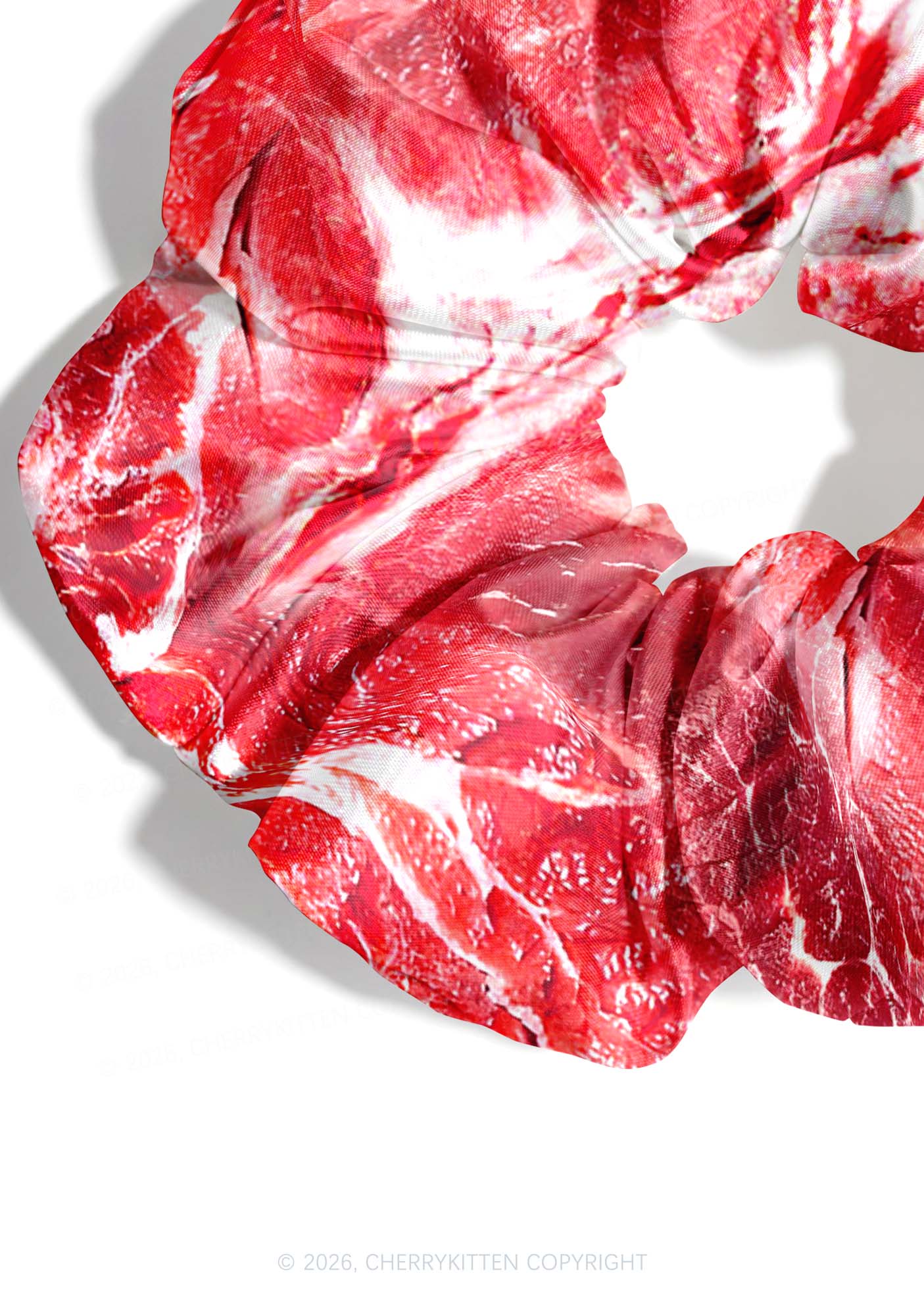 Beef Steak Texture Y2K Hair Scrunchie Cherrykitten