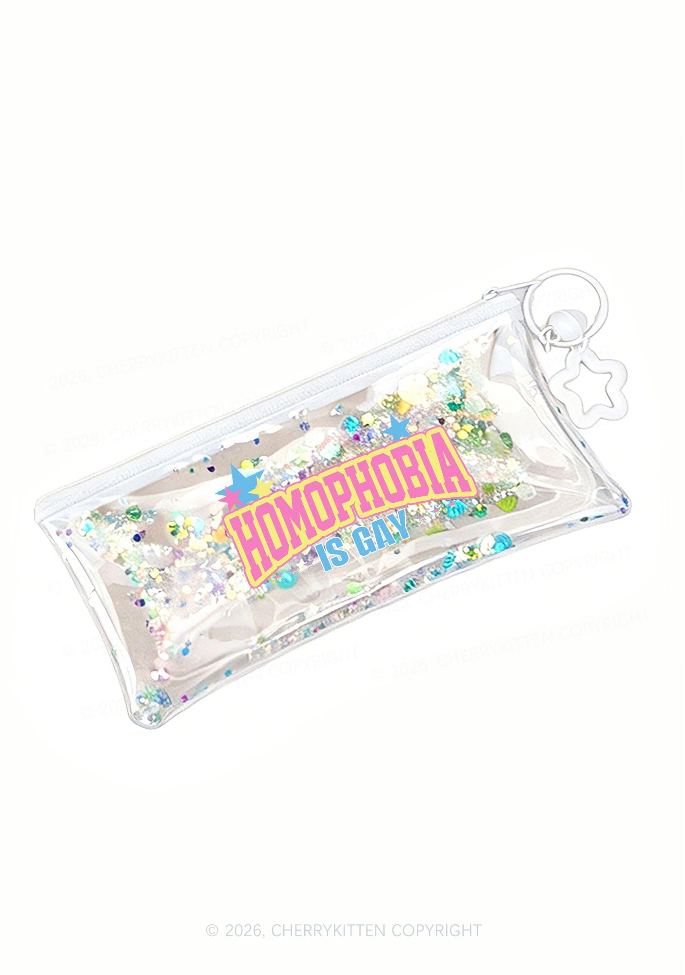 Homophobia Is Gay Pride Y2K Quicksand Transparent Pencil Pouch Cherrykitten